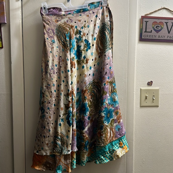 Recycled sari fabric wrap skirt size regular - Picture 2 of 9